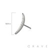 316L SURGICAL STEEL THREADLESS PUSH IN CZ BEZEL ARCH MOON FAN TOP PART
